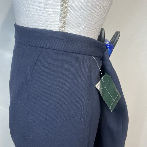 Vintage Hunt Club Skirt Plus size 18 Navy Blue Wool Straight Pencil Knee Y2K - Picture 5 of 9